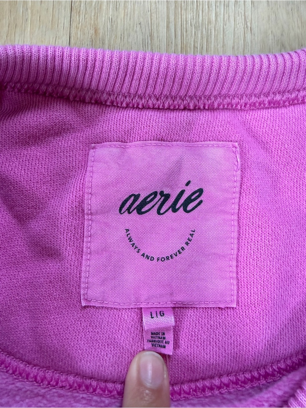 aerie Oversized Crewneck Sweatshirt in Pink - Picture 4 of 10